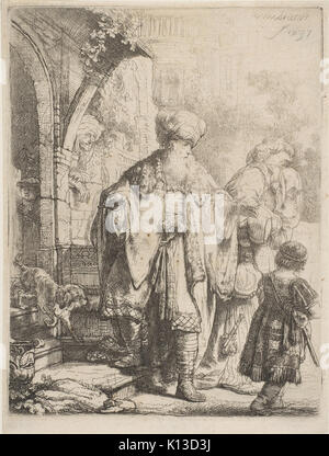 Abraham Casting, Hagar und Ismael MET DP 814517 Stockfoto