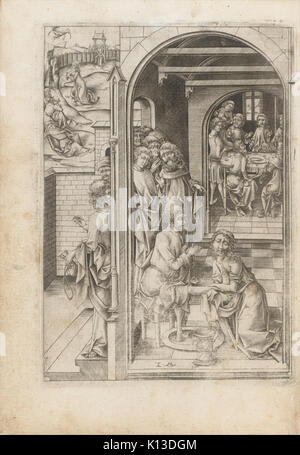 Album mit zwölf Gravuren der Leidenschaft, ein Holzschnitt von Christus als der Mann der Schmerzen, und eine Metalcut St. Jerome in Reue MET DP 167203 Stockfoto