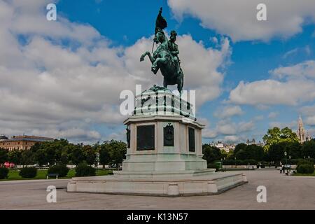 Erzherzog Karl - Reiterstandbild, Wien Stockfoto