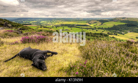 Baslow Kante im Peak District National Park. Stockfoto