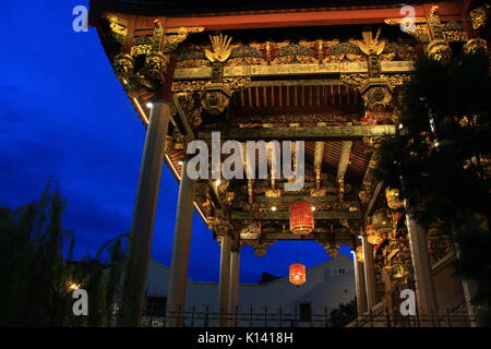 Veranda vor der majestätischen Khoo Kongsi Clan Tempel in Georgetown, Penang, Malaysia. Stockfoto