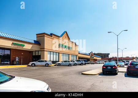 Äußere storefront Sprossen Farmers Market verkaufen natürliche Lebensmittel in Norman, Oklahoma, USA. Stockfoto