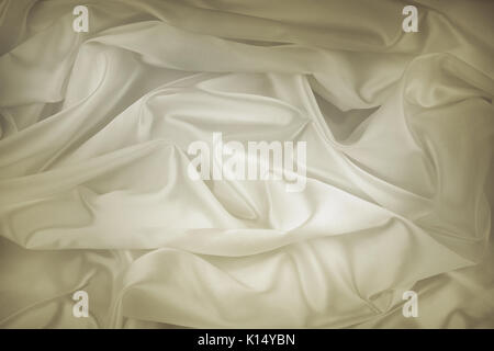 Nahaufnahme der Zeilen in brauner Seide Stoff Stockfoto