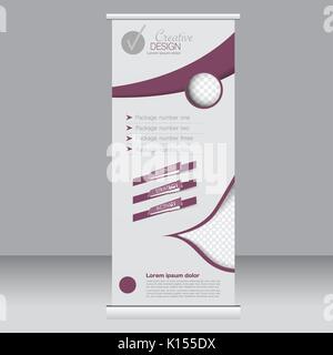 Roll Up Banner stand Vorlage. Zusammenfassung Hintergrund für Design, Wirtschaft, Bildung, Werbung. Vector Illustration. Stock Vektor