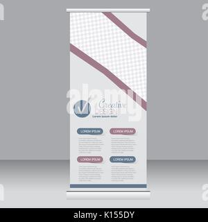Roll Up Banner stand Vorlage. Zusammenfassung Hintergrund für Design, Wirtschaft, Bildung, Werbung. Vector Illustration. Stock Vektor