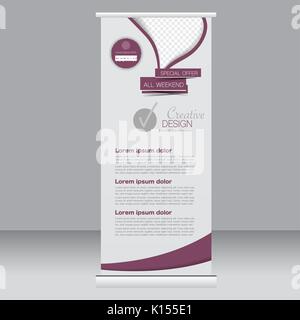 Roll Up Banner stand Vorlage. Zusammenfassung Hintergrund für Design, Wirtschaft, Bildung, Werbung. Vector Illustration. Stock Vektor