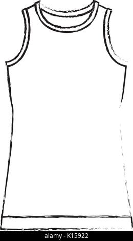 Monochrome unscharfe Silhouette T-Shirt ohne Ärmel Männer Stock Vektor