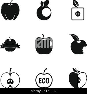 Apple Logo Icon Set, einfachen Stil Stock Vektor