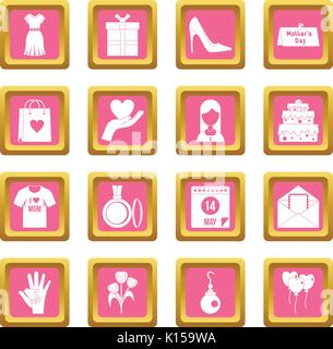 Muttertag Symbole rosa Stock Vektor