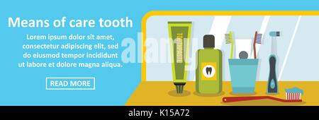 Mittel zur Pflege Zahn banner horizontale Konzept Stock Vektor