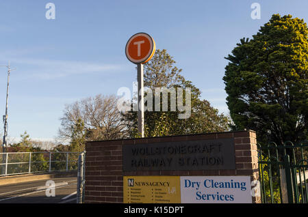 Wollstonecraft Bahnhof, Sydney Züge T1 North Shore line Dienstleistungen, niedrigere North Shore, Sydney, NSW, Australien Stockfoto