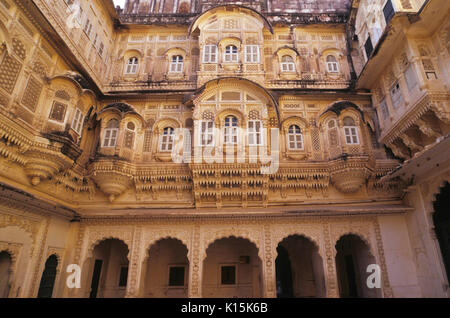 Palace Apartments in (Meherangarh Fort Mehrangarh, Jodhpur, Rajasthan, Indien Stockfoto