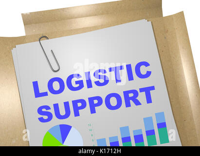 3D-Darstellung der "logistische Unterstützung" Titel auf Business Document Stockfoto