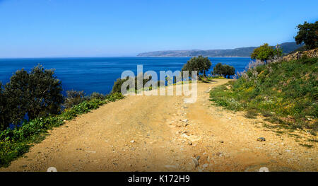 Erkunden Sie die Natur der Heilige Berg Athos in Griechenland Stockfoto