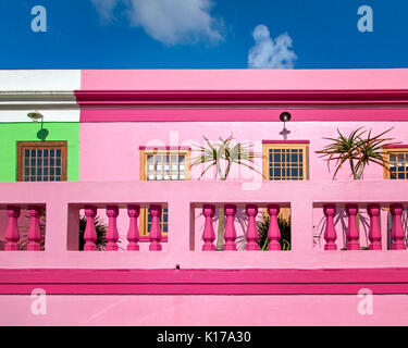 Bunte Häuser in der Malaiischen Viertel von Kapstadt, Südafrika Stockfoto