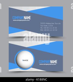 Business Card design Vorlage für Unternehmen Corporate Stil. blaue Farbe. Vector Illustration. Stock Vektor