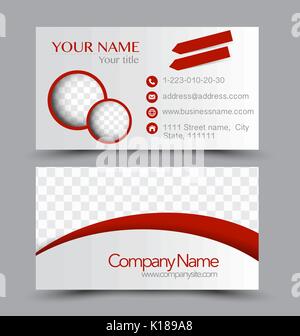 Business Card design Vorlage für Unternehmen Corporate Stil. Rote Farbe. Vector Illustration. Stock Vektor