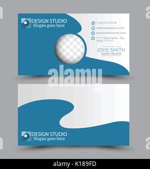 Business Card design Vorlage für Unternehmen Corporate Stil. blaue Farbe. Vector Illustration. Stock Vektor