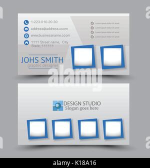 Business Card design Vorlage für Unternehmen Corporate Stil. blaue Farbe. Vector Illustration. Stock Vektor