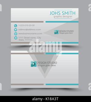 Business Card design Vorlage für Unternehmen Corporate Stil. blaue Farbe. Vector Illustration. Stock Vektor