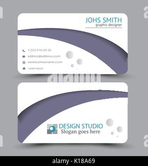 Business Card design Vorlage für Unternehmen Corporate Stil. lila Farbe. Vector Illustration. Stock Vektor