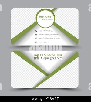 Business Card design Vorlage für Unternehmen Corporate Stil. grüne Farbe. Vector Illustration. Stock Vektor