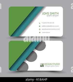 Business Card design Vorlage für Unternehmen Corporate Stil. Vector Illustration. grüne Farbe. Stock Vektor