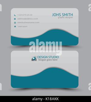 Business Card design Vorlage für Unternehmen Corporate Stil. Vector Illustration. blaue Farbe. Stock Vektor
