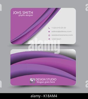 Business Card design Vorlage für Unternehmen Corporate Stil. Vector Illustration. lila Farbe. Stock Vektor