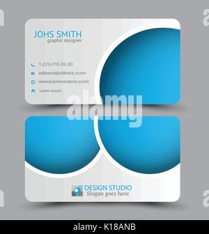 Business Card design Vorlage für Unternehmen Corporate Stil. Vector Illustration. blaue Farbe. Stock Vektor