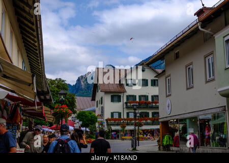 Das Stadtzentrum von Oberammergau, Bayern Stockfoto