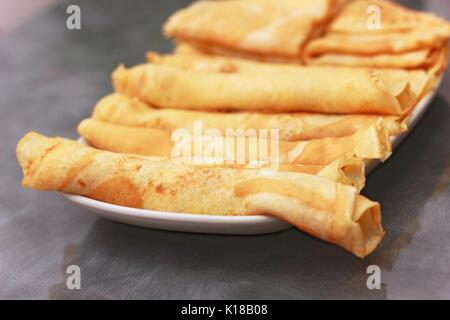 Hausgemachte Pfannkuchen. Stockfoto