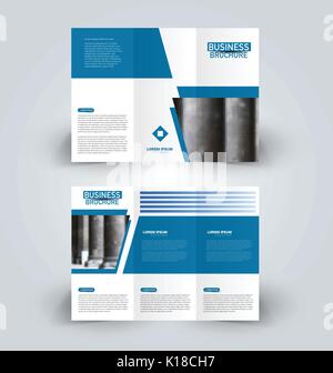 Broschüre Vorlage. business Etui Flyer. creative design trend für professionelles Corporate Stil. Vector Illustration. blaue Farbe. Stock Vektor