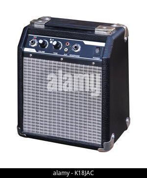 Retro elektrischer Verstärker Sound Equipment mit Freistellungspfad isoliert im Lieferumfang enthalten Stockfoto