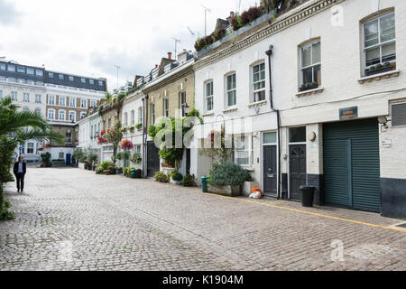 Gemütlich wohnen in Spear Mews im Londoner Earl's Court, Großbritannien. Stockfoto