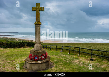 Denkmal am Süßwasser-West, in der Nähe von Milford Haven, Pembrokeshire, Wales, Großbritannien Stockfoto