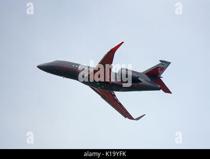 Französische Flugzeuge des Typs Dassault 3 wurden am Flughafen Invernees in den schottischen Highlands gebaut. Stockfoto