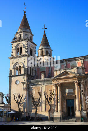 Sizilien, die Kathedrale Maria Santissima Annunziata an der Piazza del Duomo in der Stadt Acireale Stockfoto