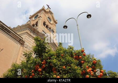 Sizilien, Stadt von Adrano, Monastero Santa Chiara, das Kloster an der Piazza S. Chiara Stockfoto