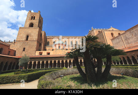 Sizilien, stadt von Monreale, die Kathedrale Santa Maria Nuova, der Kreuzgang der Abtei, Unesco Stockfoto