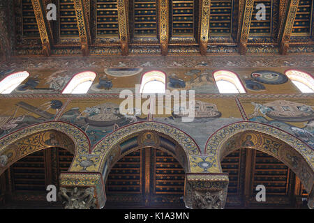 Sizilien, Stadt Monreale, innen in der Kathedrale Santa Maria Nuova, Unesco Weltkulturerbe Stockfoto