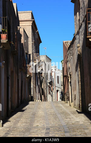 Sizilien, Dorf Erice in der Provinz Trapani, engen Straßen im Dorf Stockfoto