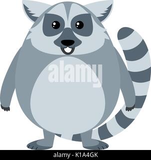 Cute lemur auf weißem Hintergrund Abbildung Stock Vektor