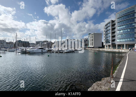 Blick auf den Hafen und das barbican Sutton Plymouth Devon Stockfoto