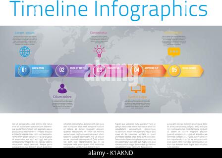 Infografik-Stil, farbige Option Menü oder Pfeile Stock Vektor