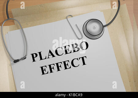 3D-Darstellung der Placebo-effekt Titel auf medizinische Dokumente. Medicial Konzept. Stockfoto