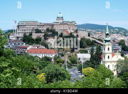 Die Budaer Burg vom Gellertberg, Budapest, Ungarn Stockfoto