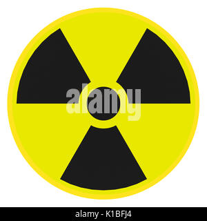 Render Abbildung radioaktiver Warnschild Stockfoto