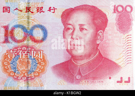 Hundert yuan, Chinesische Geld. Hochauflösendes Foto Stockfoto