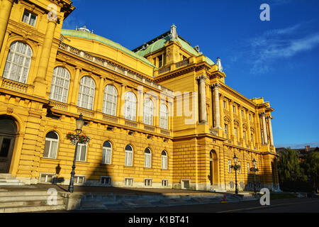 Kroatischen Nationaltheater in Zagreb, Hauptstadt von Kroatien, das Hosting von Oper, Schauspiel und Ballett. Stockfoto